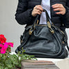 CHLOE Schwarze Leder Schulter Tasche 3TCLB2035 140928695 [P]