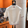 THOM BROWNE Pointele Dreiliniens Kurzarm Strickpullover 40 161721669 [P]