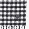 AMI Scarf with Fringe Check and Heart Logo Leather Patch 161768632 [P]