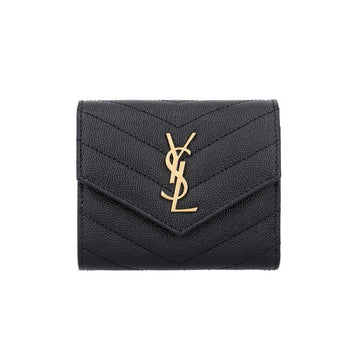 Saint Laurent Cassandra Monogram Matelassé Gold Multi-Fold Women's Card Wallet 161768682 [P]