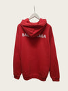 Balenciaga Red Medium Logo Printed Hoodie 161768924 [P]