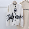 LOUIS VUITTON Grafischer Strickcardigan in Weiß 26SS 161770704 [P]