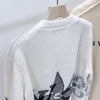 LOUIS VUITTON Grafischer Strickcardigan in Weiß 26SS 161770704 [P]