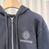 Chrome Hearts Block Cross Logo Hooded Zip Jacket Black 161821100 [P]