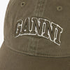 GANNI Logo-Stickerei Canvas Kalamata Khaki Baseball Cap 159162688 [P]