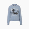 Ganni Mermaid Graphic Wool Mix Knit Chambray Sweater 159120463 [P]