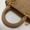 Dior Lady Cannage Tote Bag Beige Gold Small 161826091 [P]