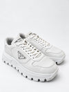 Prada Women's Triangle Logo Leather Sneakers White 161831891 [P]