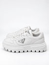 Prada Women's Triangle Logo Leather Sneakers White 161831891 [P]