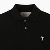 AMI Short Sleeve Polo Shirt with Heart Design 161831936 [P]