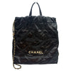 CHANEL 22 Backpack Medium AS3313 Schwarz Weiß Lackiertes Metall 161841300 [P]