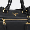 PRADA Vitello Phönix Leder Tote und Schultertasche Schwarz 160674602 [P]