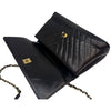 CHANEL Chevron-glänzende Kokosnussgriff-Flap-Bag mittel Schwarz 161841921 [P]