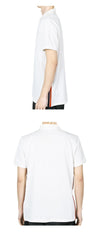 Moncler Men's Woven Patch Side Stripe PK Short Sleeve (Ivory) 8A00026 89A16 034 130756475 [P]