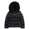 Moncler Hooded Shearling Trim Short Down Jacket 161886460 [P]