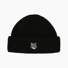 Maison Kitsune Fox Head Large Wool Black Beanie 161887191 [P]
