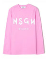 MSGM Langärmliges T-Shirt mit gebürstetem Logo 2000MDM511 200002 12 152204723 [P]