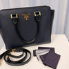 PRADA Saffiano Soft Leder Tote Bag Navy 162092012 [P]
