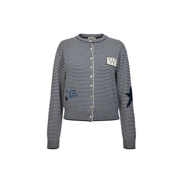 MAXMARA Gestreifter Cardigan mit Patchstickerei Navy Weiß 2625346041 021 160468043 [P]