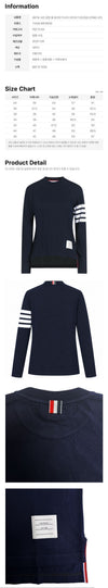 Thom Browne Diagonal Long Sleeve T-shirt Navy 159638108 [P]