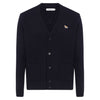 MAISON KITSUNE フォックスパッチ Vネックカーディガン ネイビー HM00501KT1006 P480 114555635 [P]