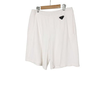 Prada Men's Triangle Logo Terry Bermuda Shorts White 162161578 [P]