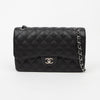 CHANEL Classic Large Caviar Skin Shoulder Bag Black Silver 159887780 [P]
