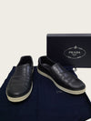 Prada Black Leather Triangle Logo Slip-On 162173043 [P]