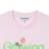 GANNI 女性用ベーシックコットンTシャツ ピンク A1050191-868 153849102 [P]