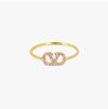 Valentino Gara V Logo Crystal Ring 162241098 [P]