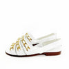 CHANEL White Gold Chain Sandals 37 240 5VCHS42215 135817308 [P]