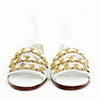 CHANEL White Gold Chain Sandals 37 240 5VCHS42215 135817308 [P]