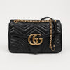 GUCCI GG Marmont Matelassé Medium Leder Ketten Schultertasche Schwarz 162104521 [P]