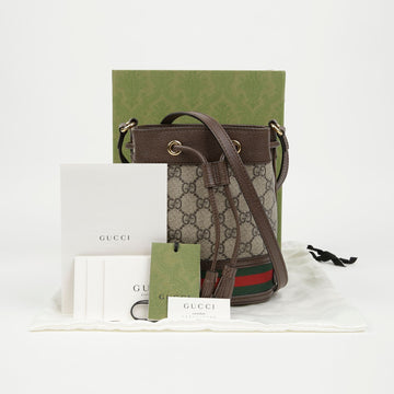 GUCCI オフィディア GG ミニ バケットバッグ ブラウン 161887663 [P]