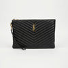 Saint Laurent Cassandra Matelassé Leather Tablet Pouch Black Gold 161888490 [P]