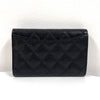 CHANEL クラシックキャビアミニ財布シルバーブラック 162268290 [P]