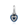 Pandora Mini Pendant and Dangle Silver Heart Charm in Blue Chakra 136078618 [P]