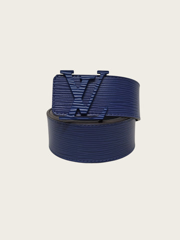 LOUIS VUITTON ブルー エピ LV バックル イニシャル ベルト 162329260 [P]