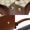 GUCCI GGスプリーム キャンバス ブラック レザー パドロック スモール トップハンドル 2WAY 453188 162331870 [P]