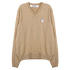 COMME DES GARCONS Weißes Herz V-Ausschnitt Strickwaren AX-N064-051-2 150941675 [P]