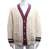 GUCCI Kabel Web Wollstrickjacke 763373 162371674 [P]