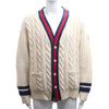 GUCCI Kabel Web Wollstrickjacke 763373 162371674 [P]