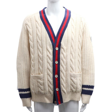 GUCCI Kabel Web Wollstrickjacke 763373 162371674 [P]