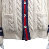 GUCCI Kabel Web Wollstrickjacke 763373 162371674 [P]