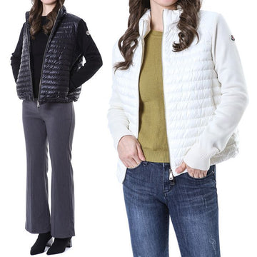 MONCLER Volumenkragen gepolsterter Damen Strickjacke mit Logo-Patch/9B00024 M1131_093 105398207 [P]