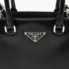 Prada Triangle Logo Small Brushed Leather Tote Bag Black 162104559 [P]