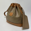 Celine Triomphe Macadam Drawstring Bucket Bag Beige Shoulder Bag (Pre-owned, Pouch Included) 162470139 [P]
