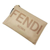 FENDI Beige Leder Logo Große Flach Clutch 8N0178 162478635 [P]