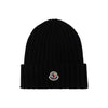 MONCLER Wollmütze mit Logo-Patch in Schwarz 3B000 36 A9327 999 162491994 [P]