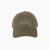 GANNI Logo-Stickerei Canvas Kalamata Khaki Baseball Cap 159162688 [P]